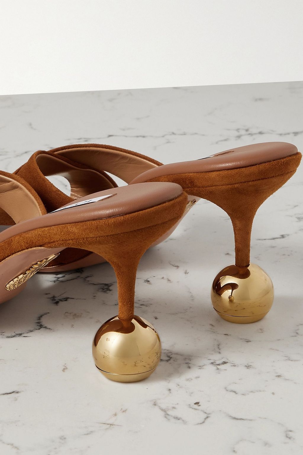AQUAZZURA Yes Darling 75 embellished suede mules