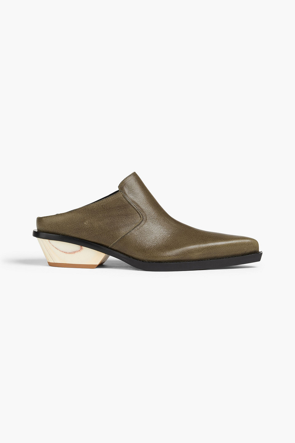 Acne Studios Leather Mules In Green