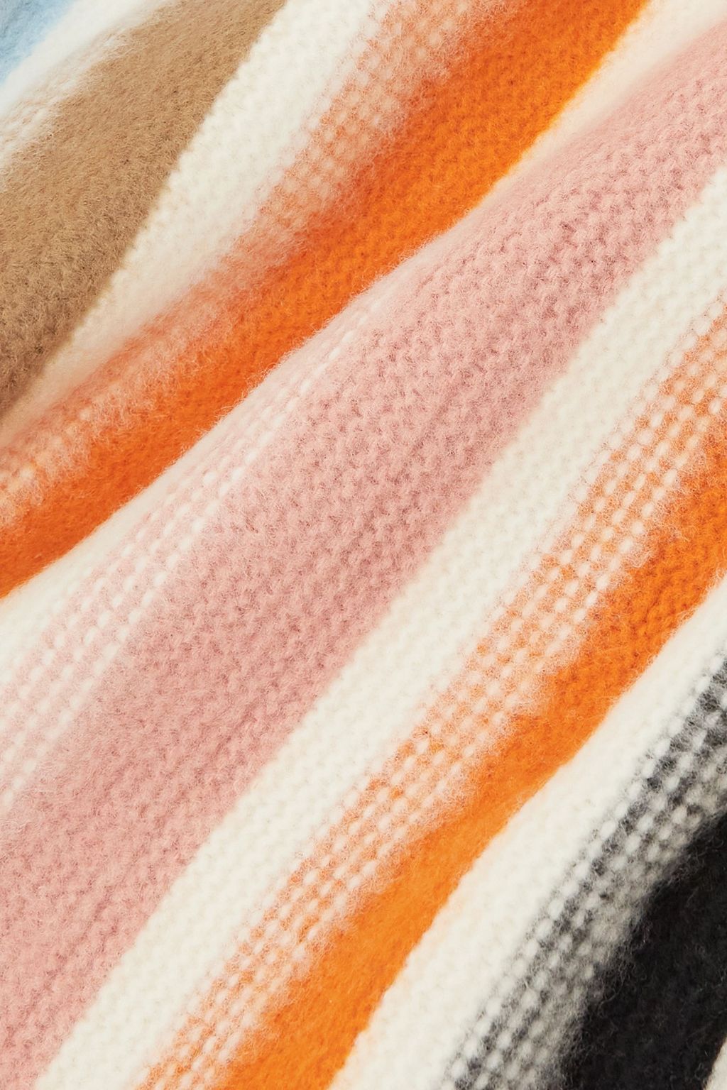ETRO Fringed striped wool scarf
