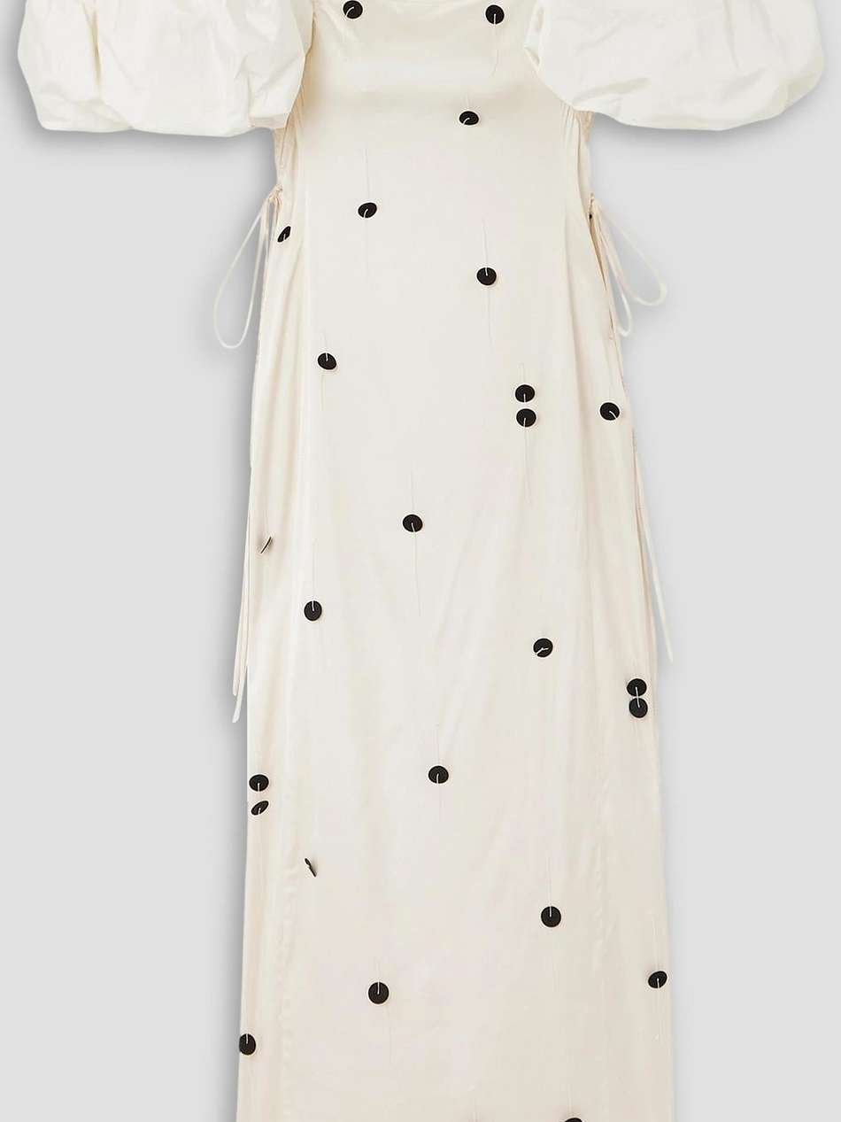 la robe chouchou polka-dot satin midi dress