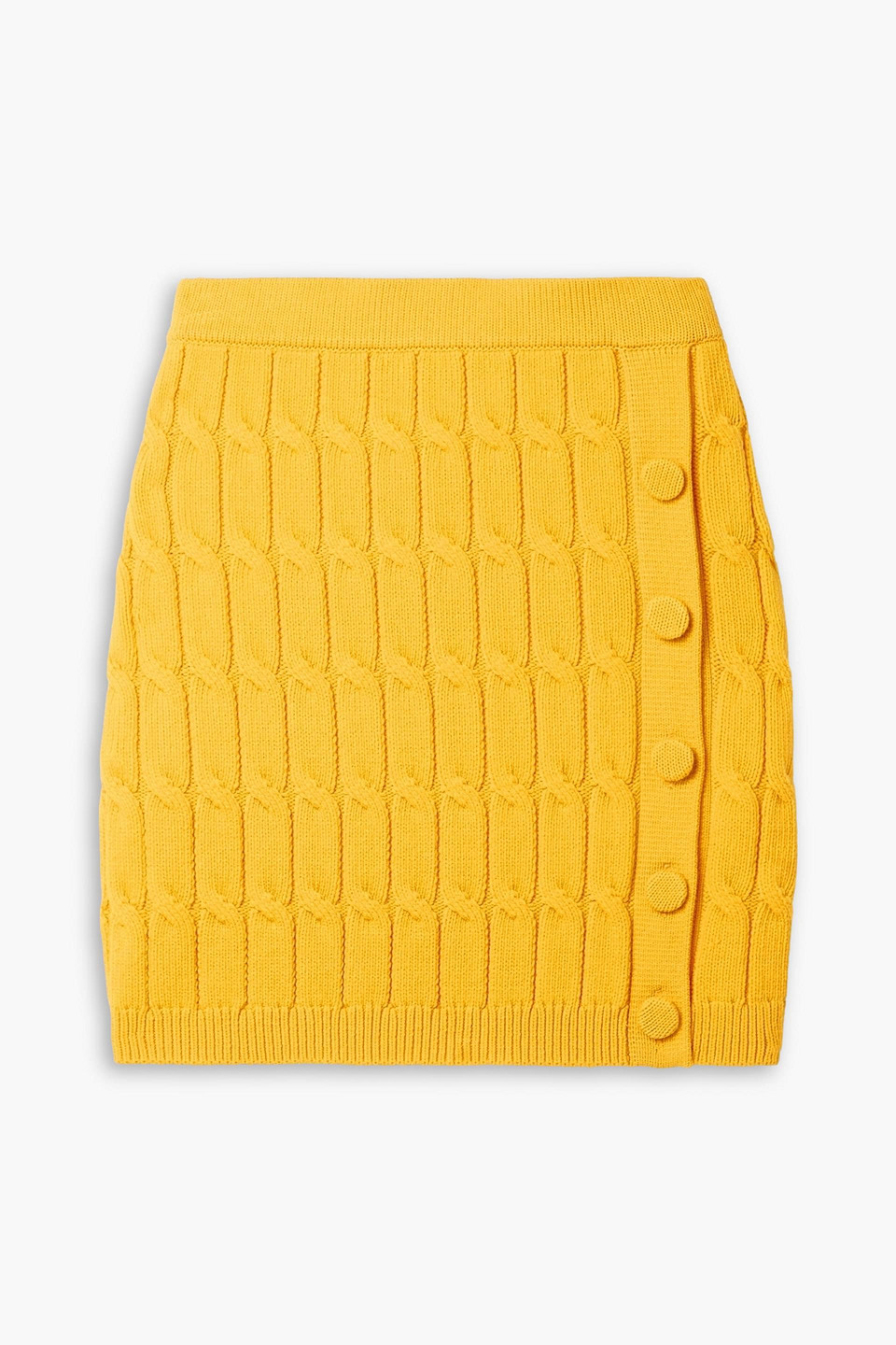 Altuzarra Galle Cable-knit Cotton-blend Mini Skirt In Yellow