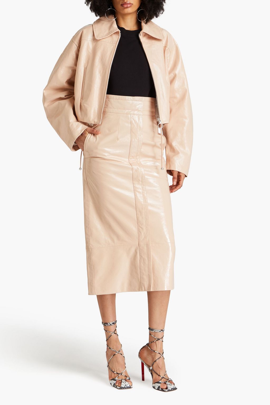 PHILOSOPHY DI LORENZO SERAFINI Midirock aus Lackleder