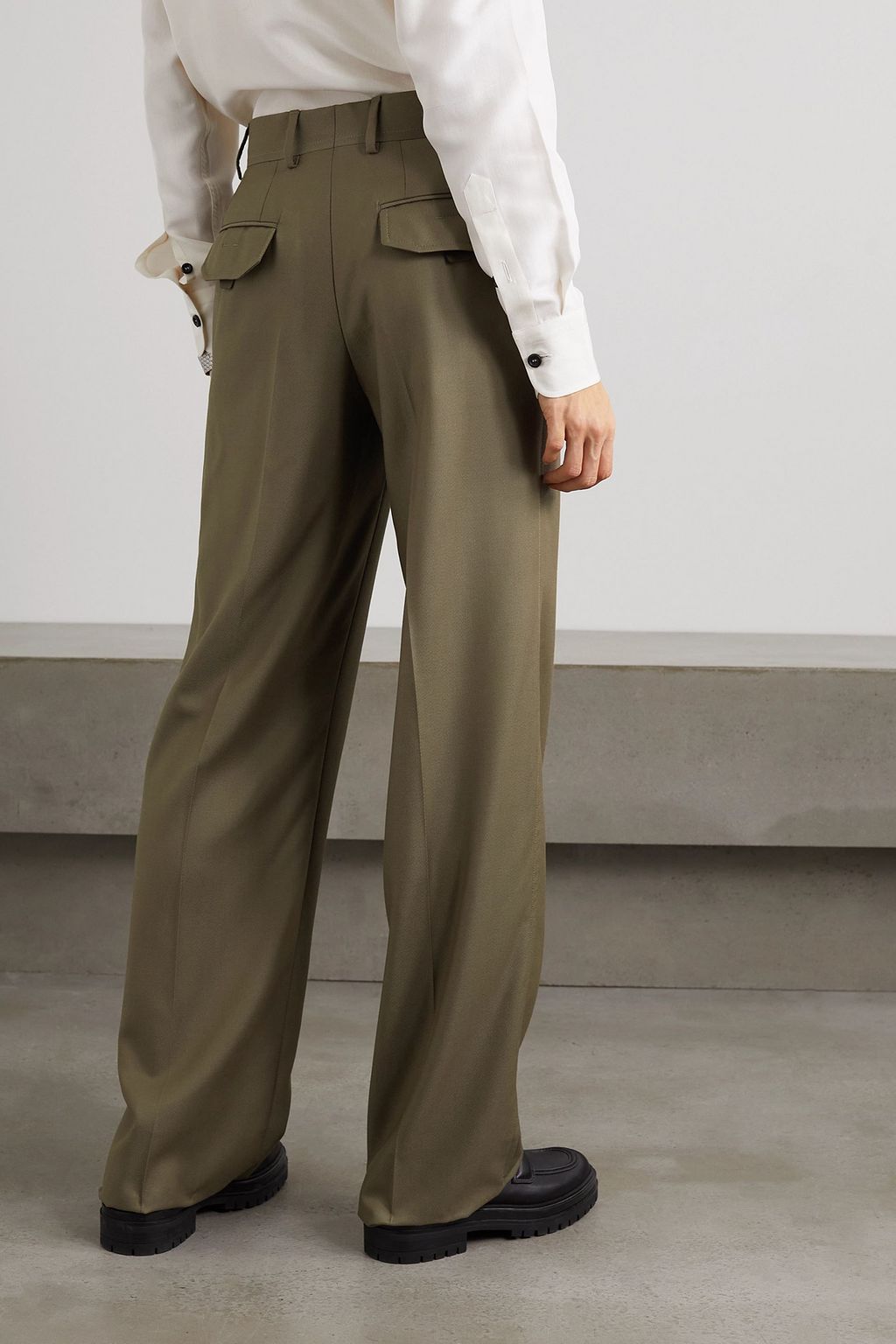 BRIONI بنطال من صوف التويل بأرجل مستقيمة