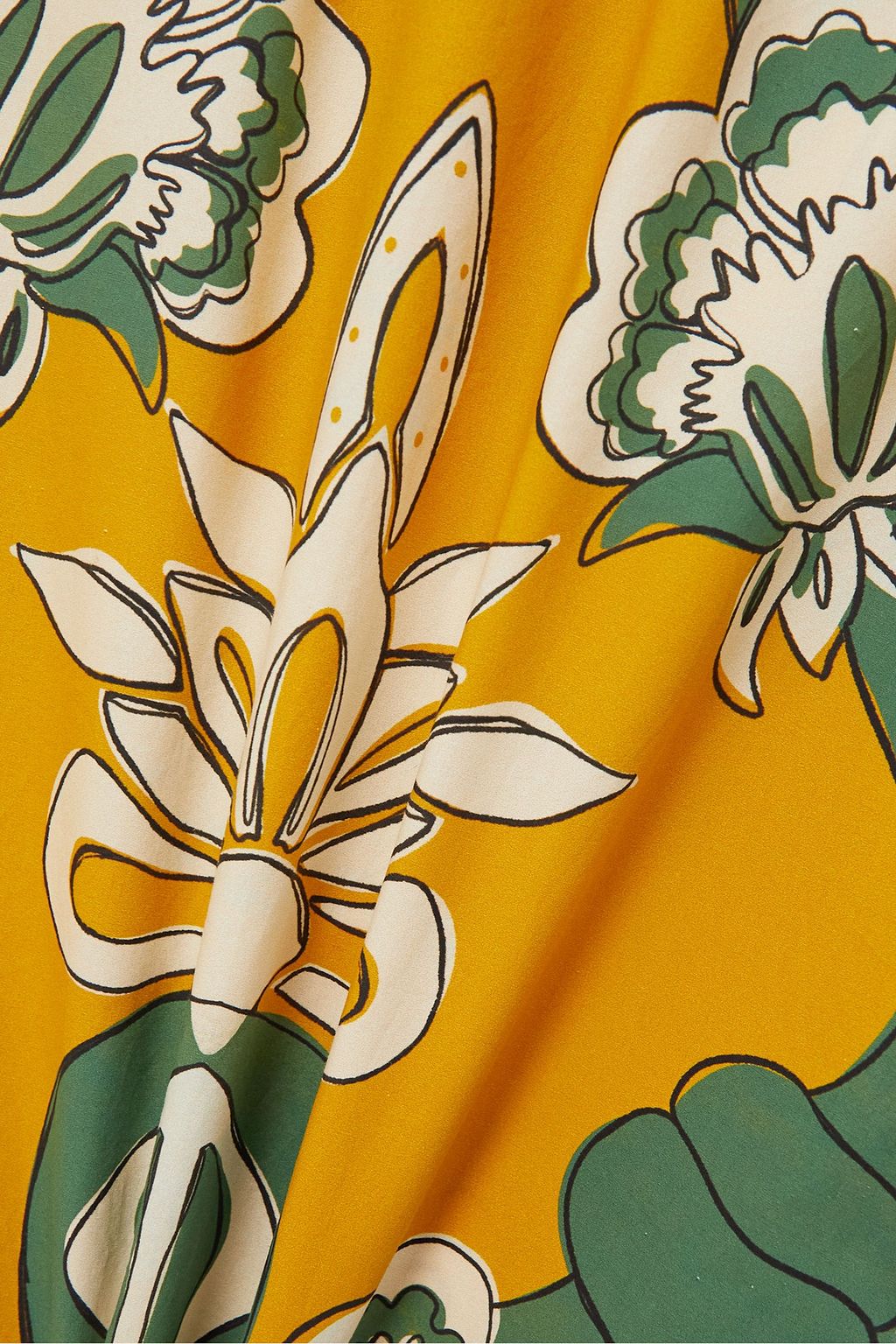 JOHANNA ORTIZ The Lotus Midikleid aus Baumwollpopeline mit Print