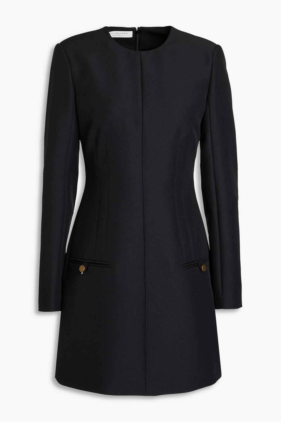 Philosophy Di Lorenzo Serafini Grain De Poudre Mini Dress In Black