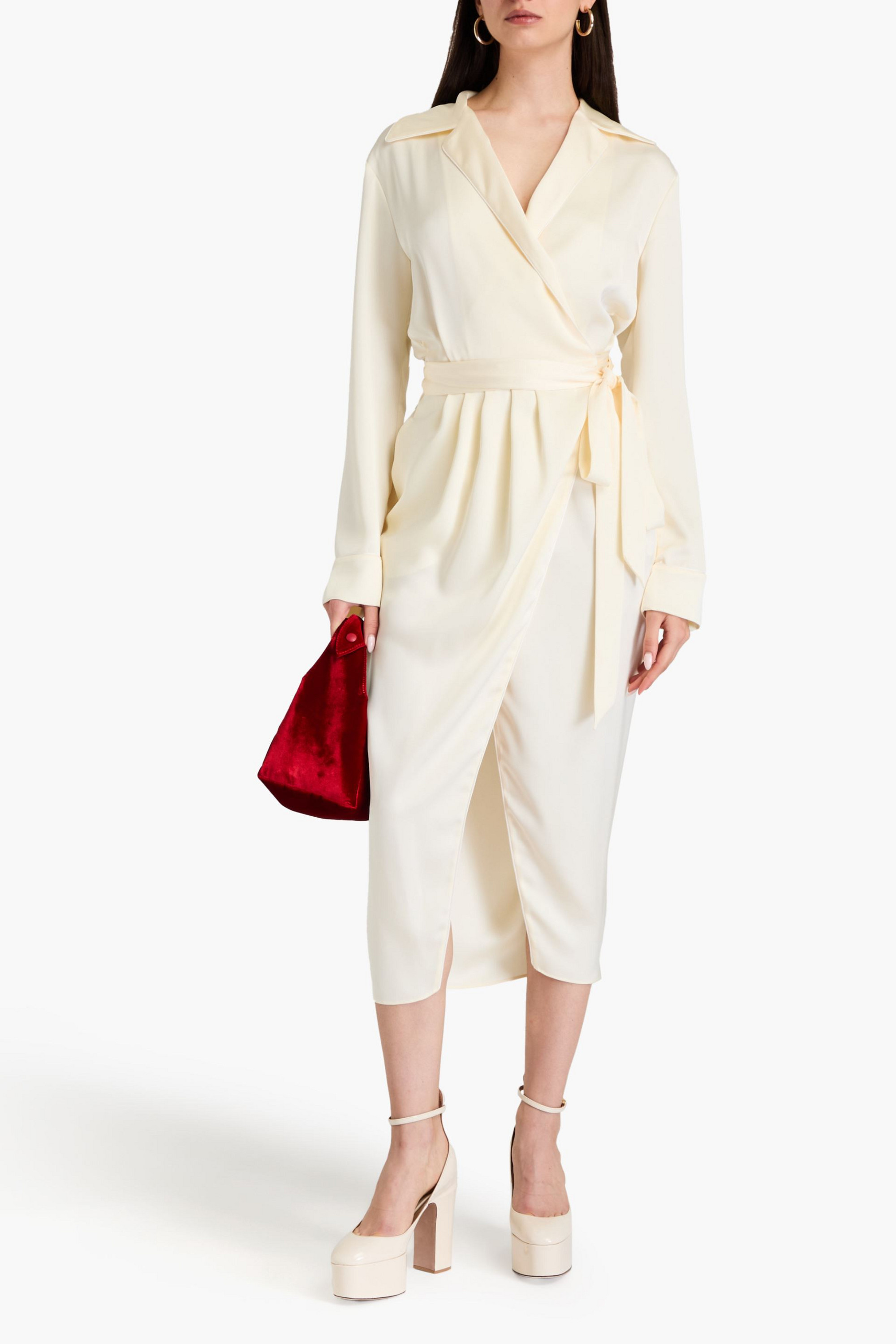 Philosophy di Lorenzo Serafini Pleated satin wrap dress