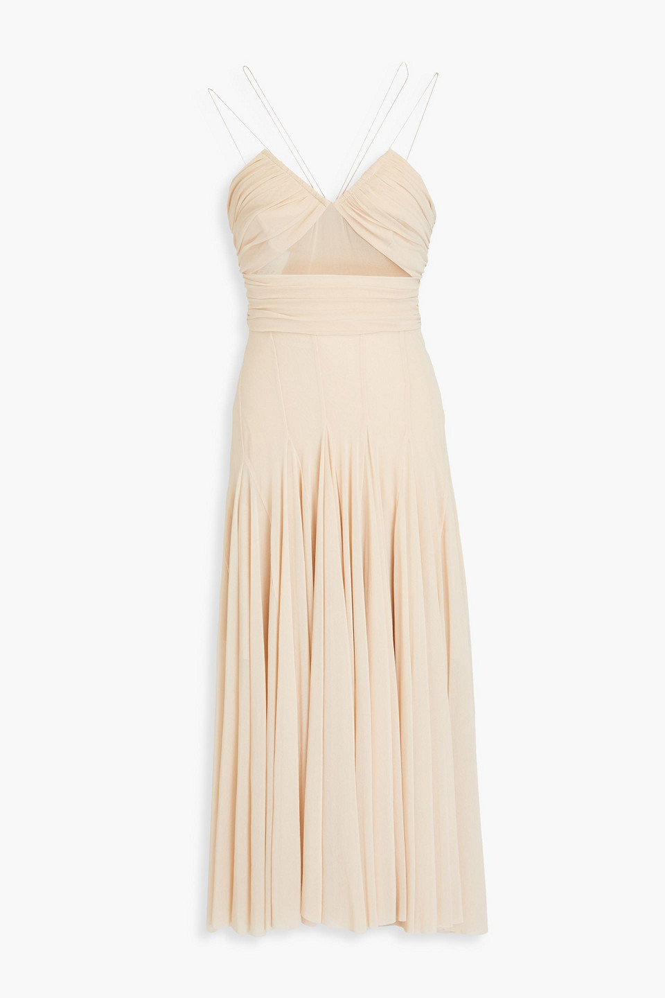 Philosophy Di Lorenzo Serafini Gathered Tulle Midi Dress In Neutral