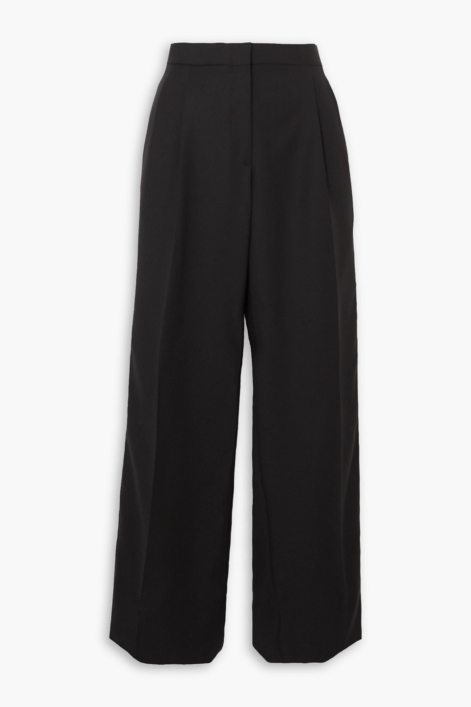 Brioni Baretha Paneled Wool Straight-leg Pants In Black