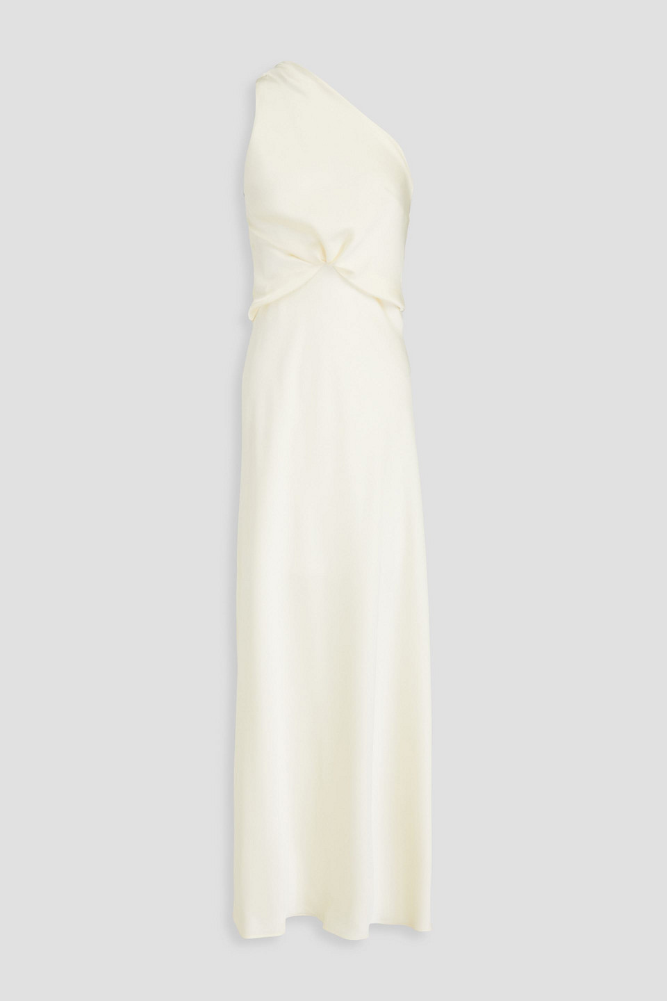 Philosophy Di Lorenzo Serafini One-shoulder Draped Satin Maxi Dress In Cream