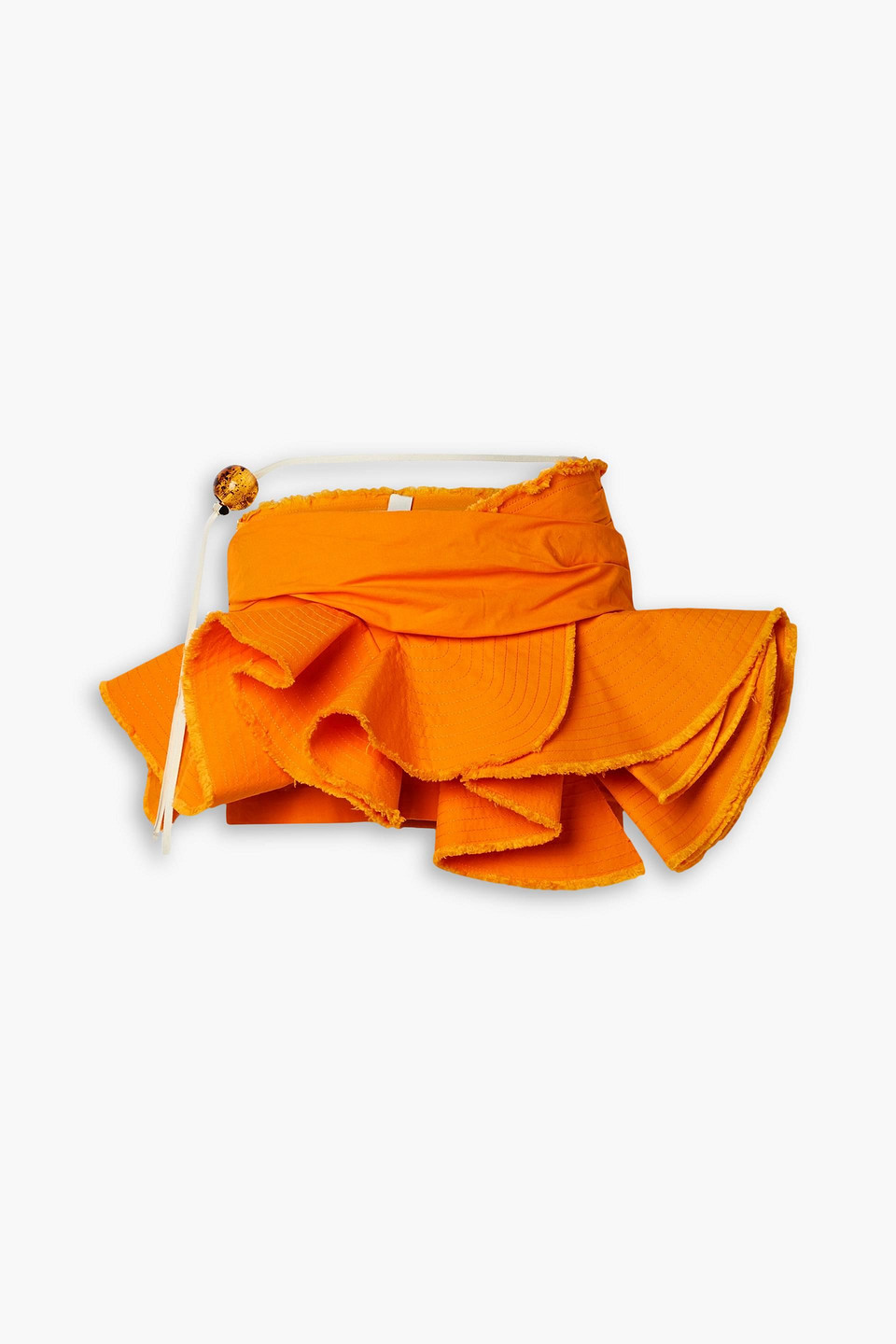 Jacquemus La Jupe Artichaut Cotton Miniskirt In 750 Orange
