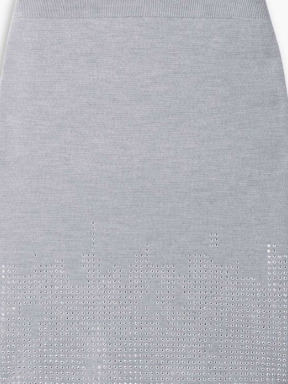 studded wool mini skirt