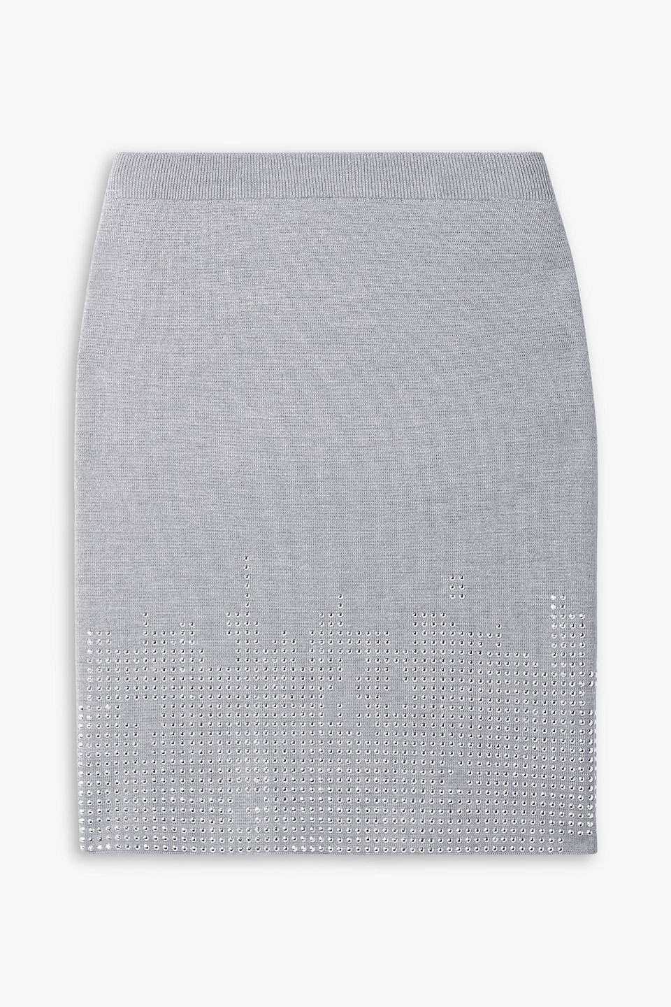 Studded wool mini skirt