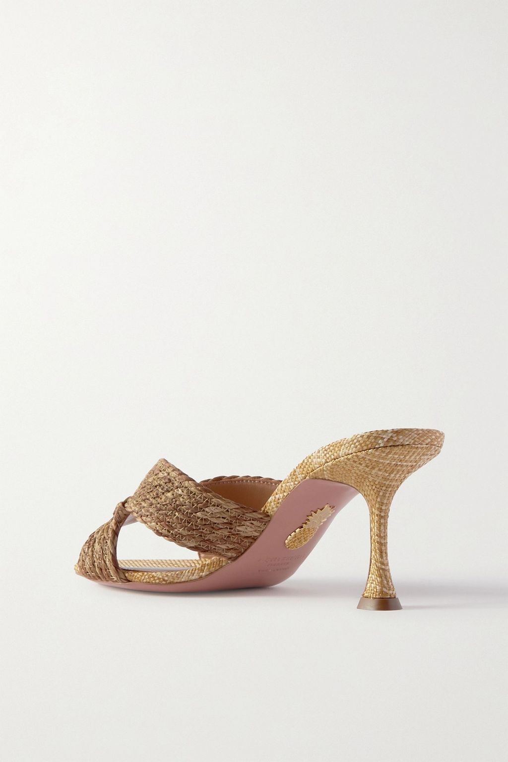 AQUAZZURA Rope 75 raffia mules