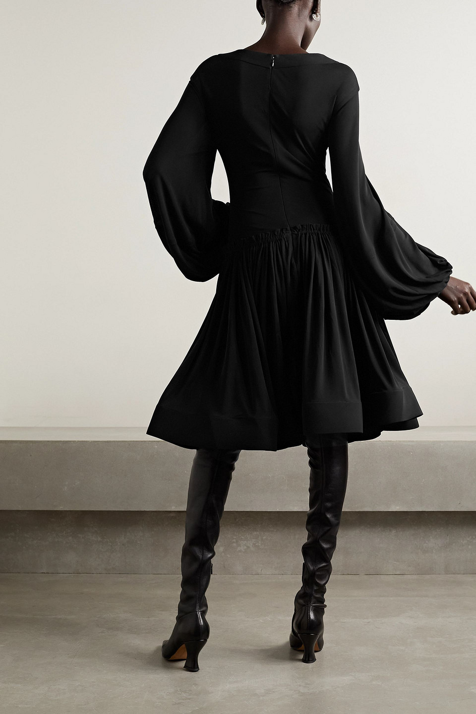 PROENZA SCHOULER PLEATED JERSEY MINI DRESS 