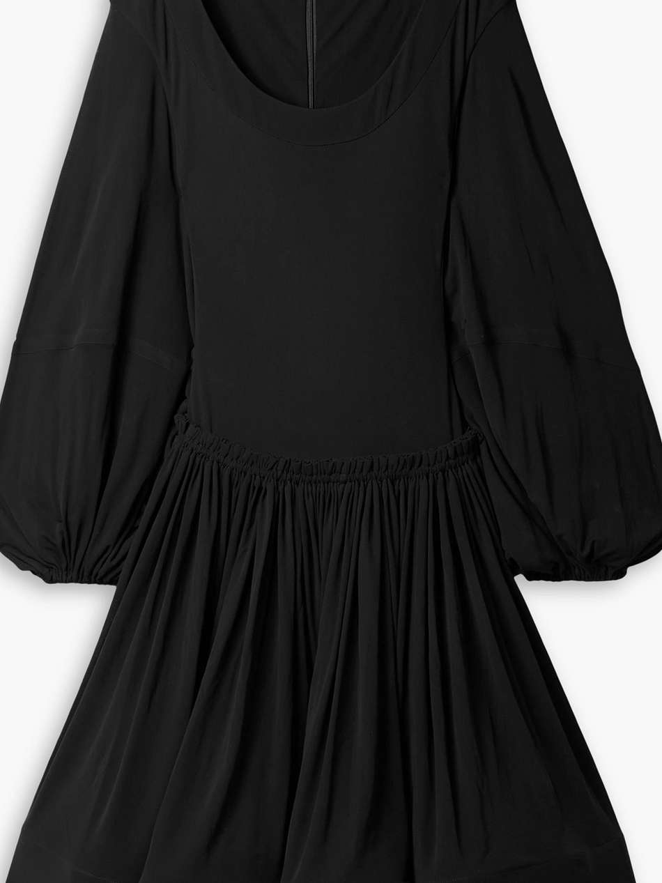 pleated jersey mini dress