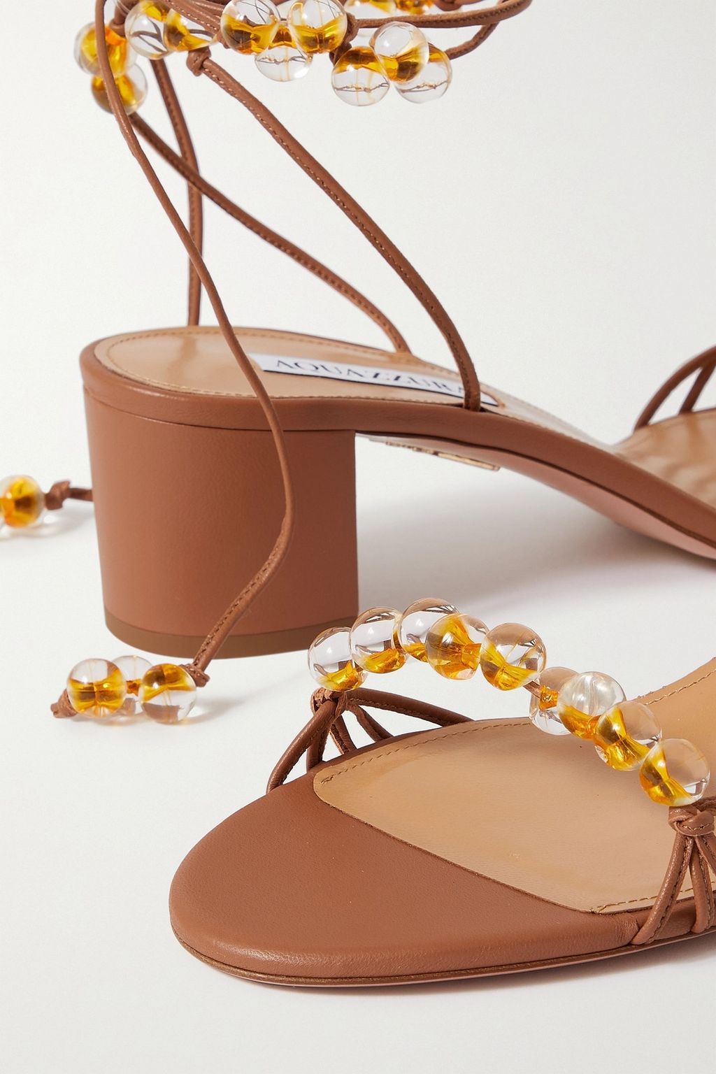 AQUAZZURA Very Maui 50 embellished leather sandals