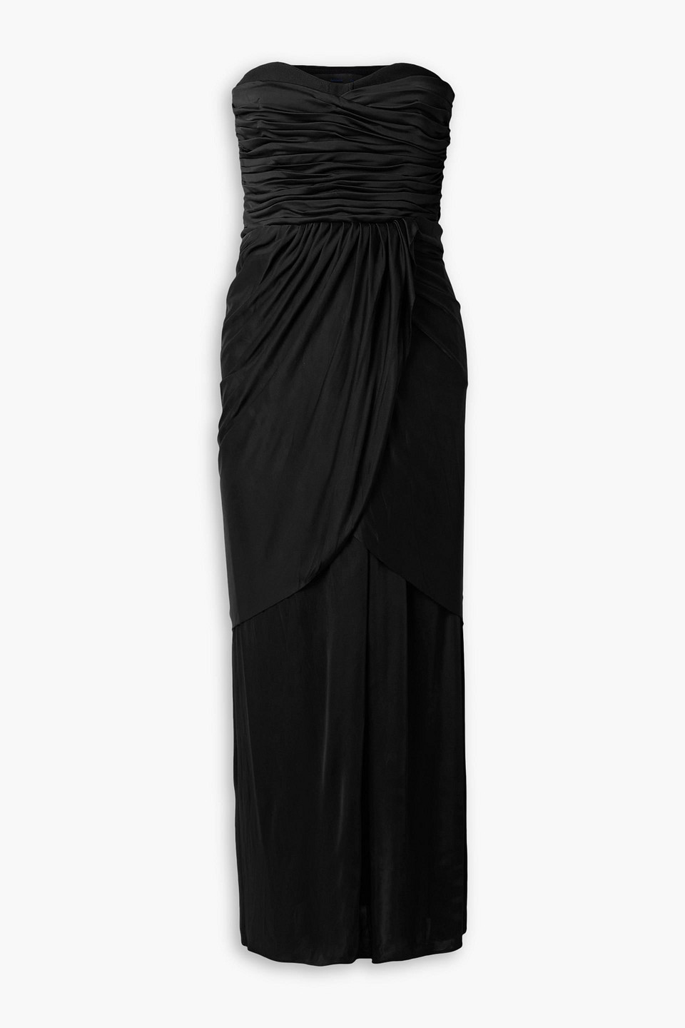 Proenza Schouler Strapless Ruched Stretch-jersey Maxi Dress In Black