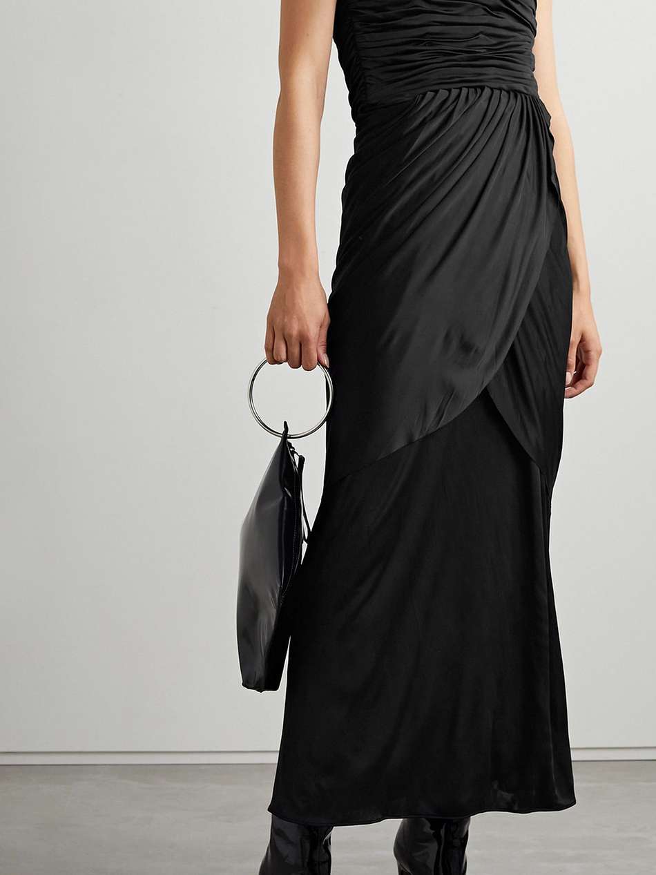 strapless ruched stretch-jersey maxi dress