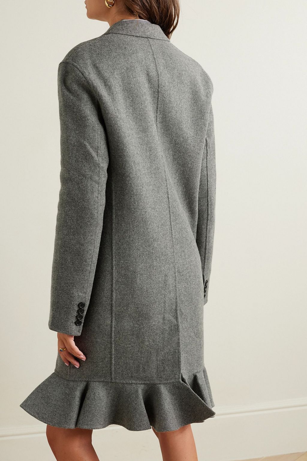 JW ANDERSON Ruffled wool-blend felt coat
