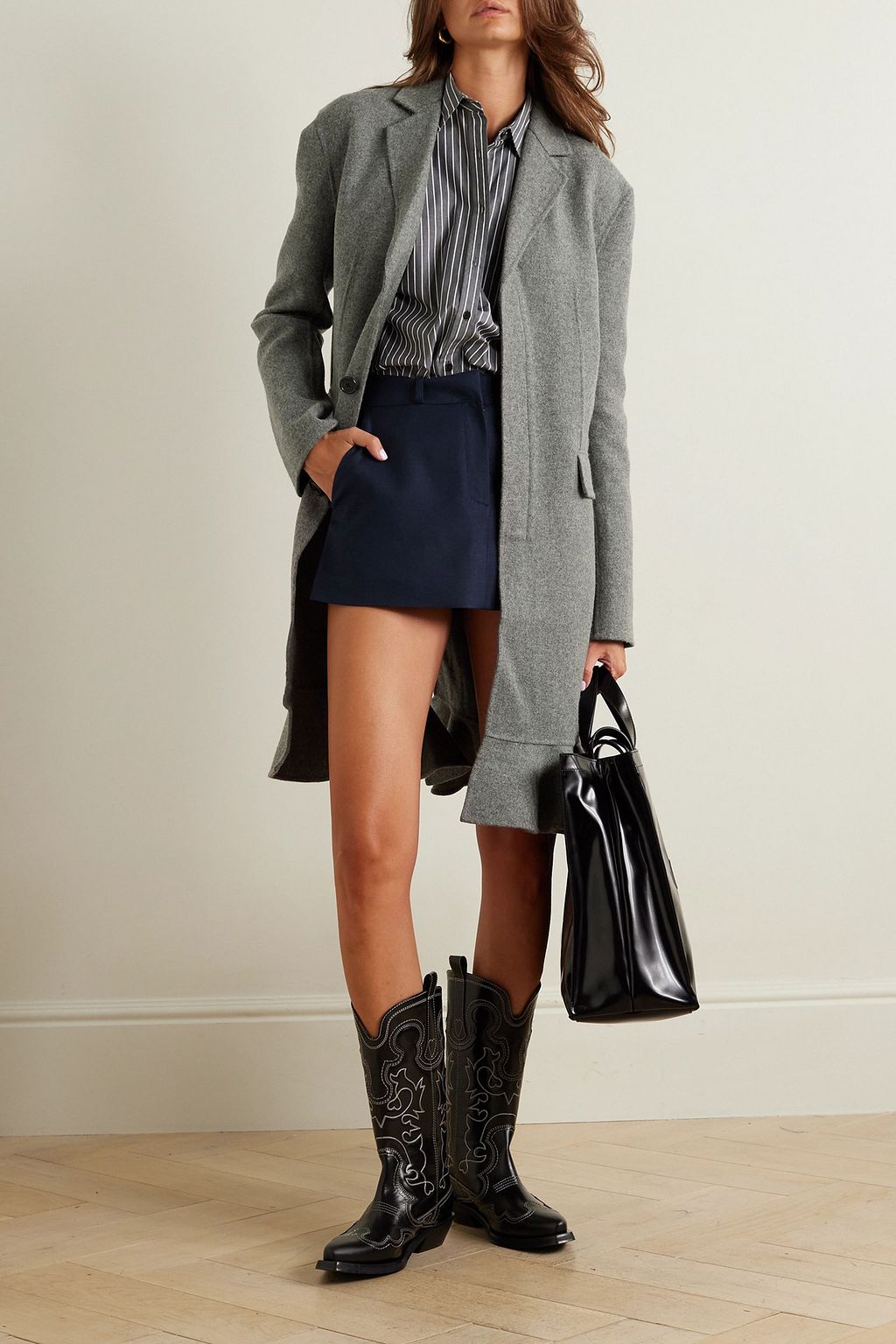 JW ANDERSON Ruffled wool-blend felt coat