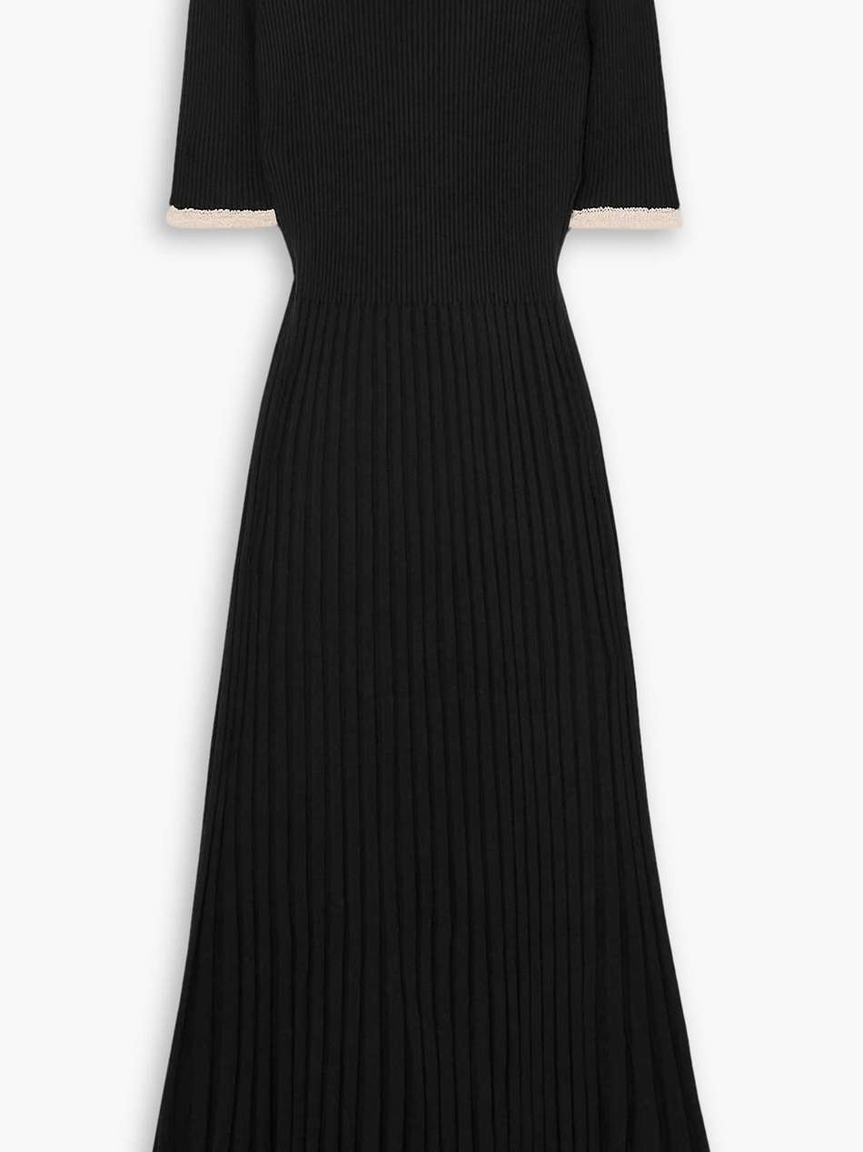 ribbed silk-blend midi dress