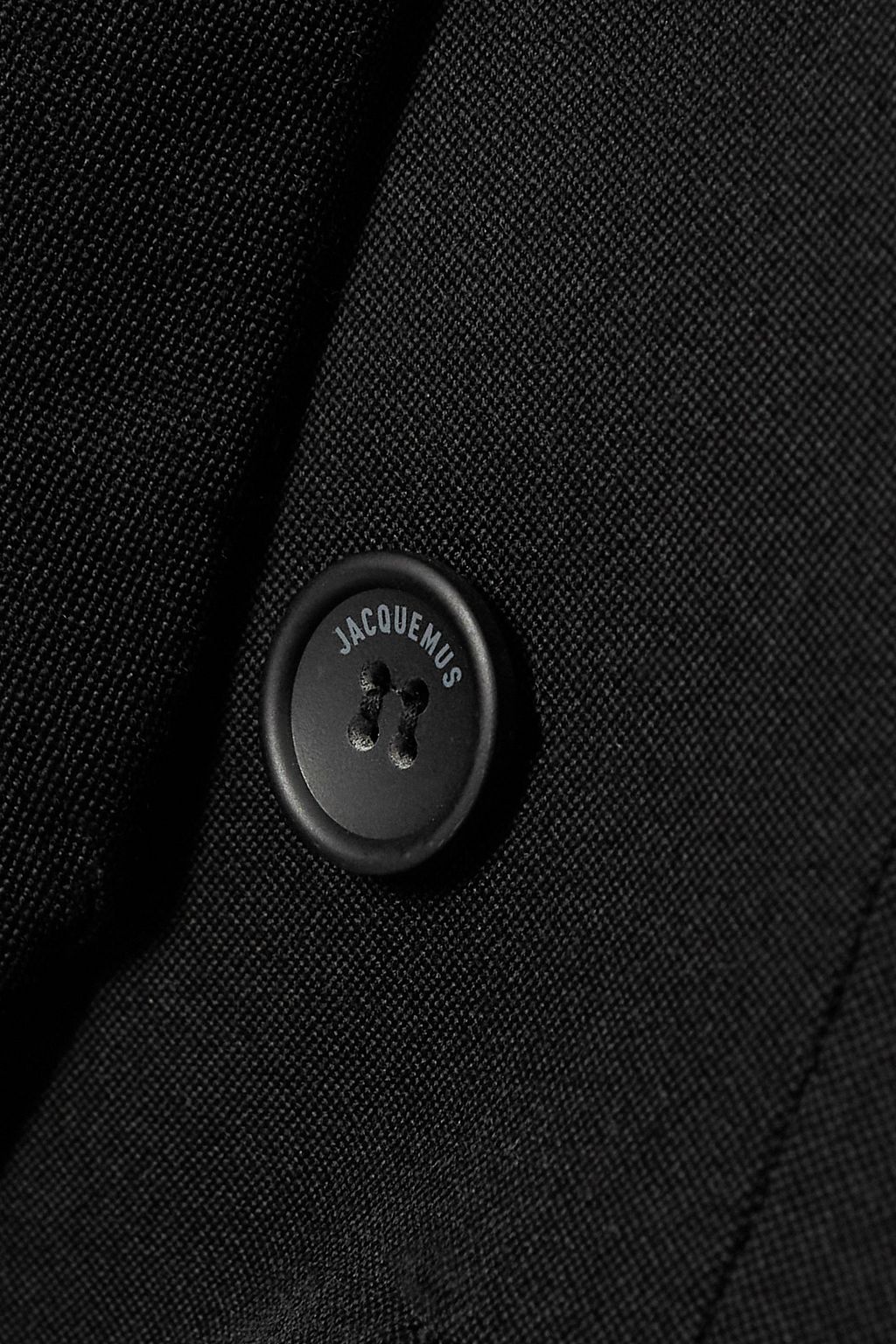 JACQUEMUS Baska asymmetric embellished grain de poudre wool blazer