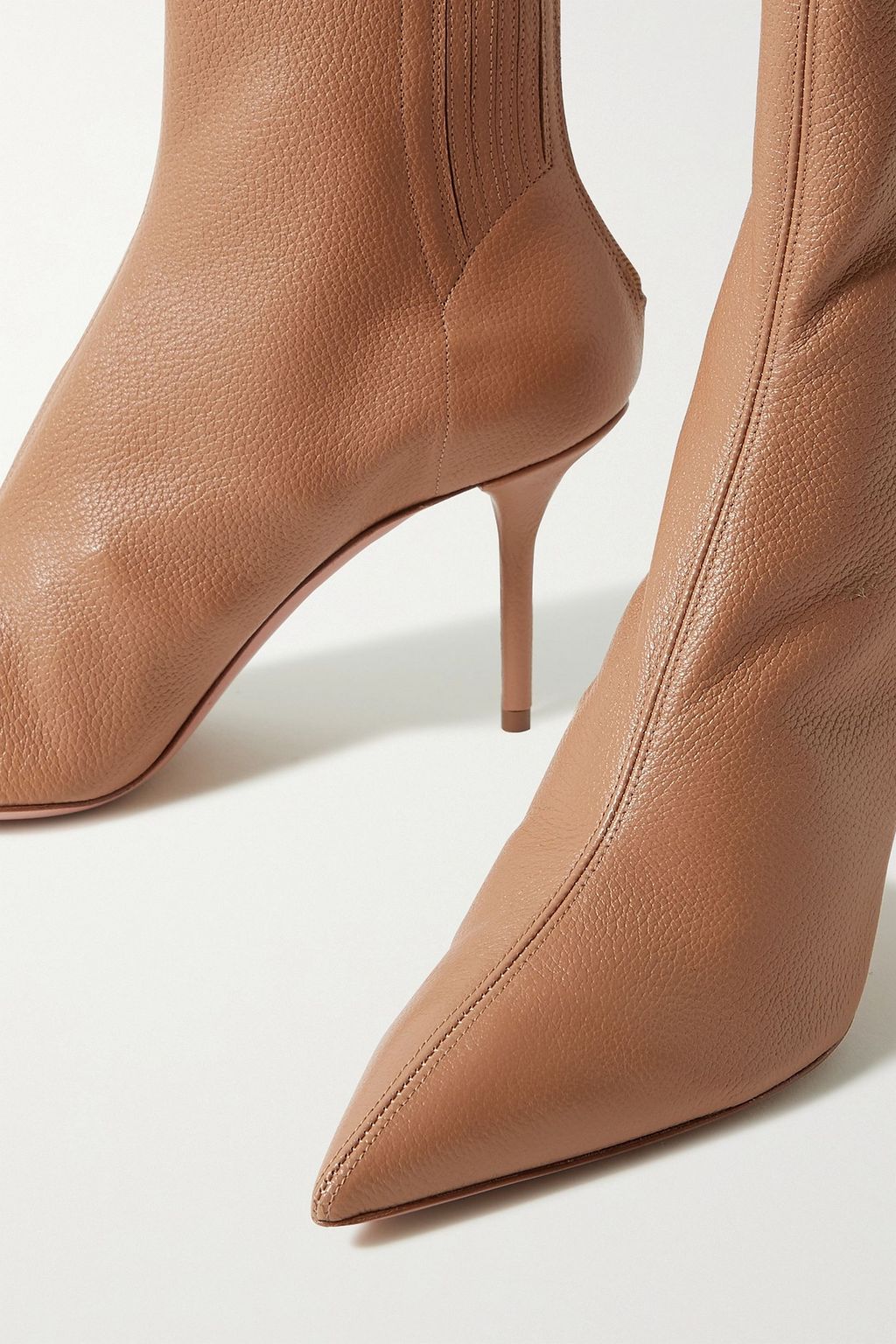 AQUAZZURA Saint Honoré 85 pebbled-leather ankle boots
