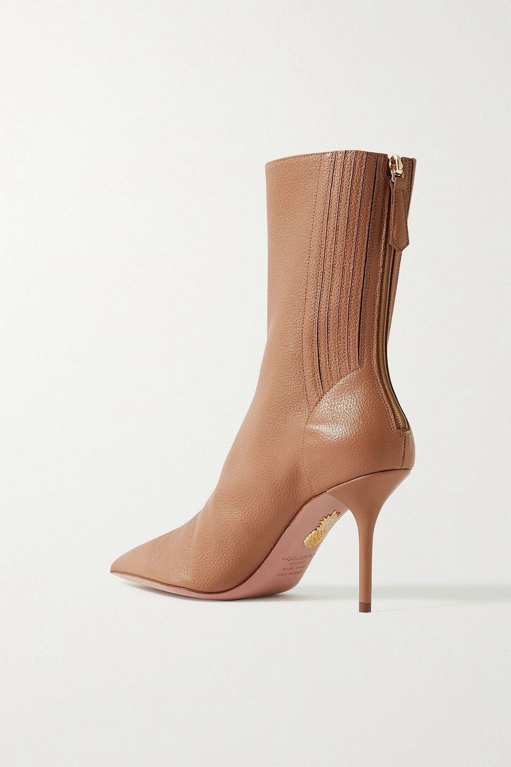 AQUAZZURA Saint Honoré 85 pebbled-leather ankle boots