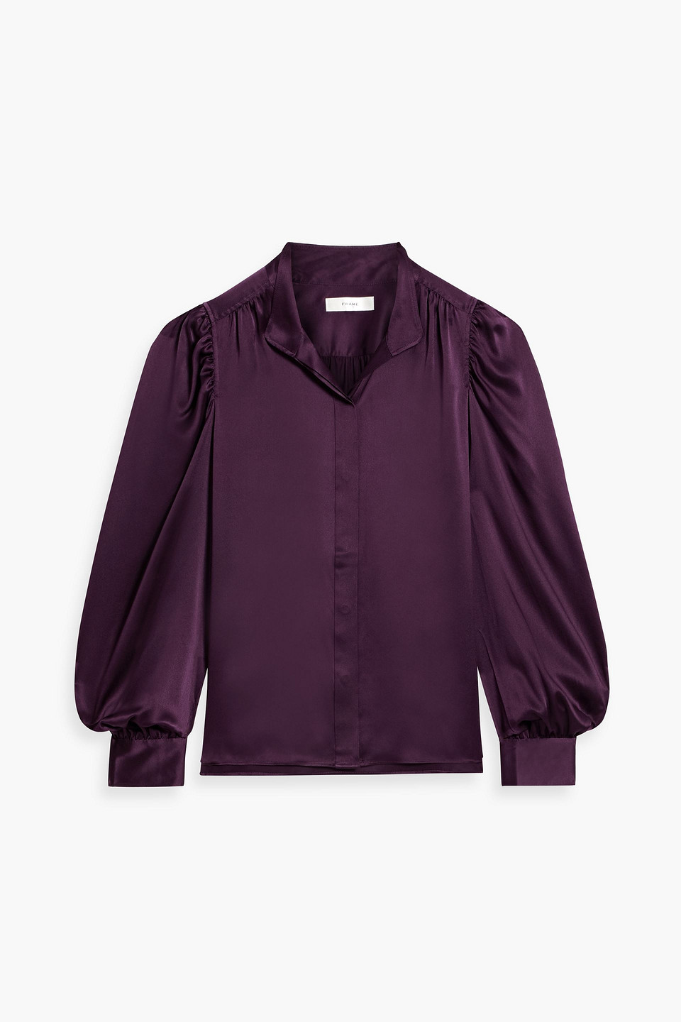 Frame Gillian Silk-satin Shirt In Plum