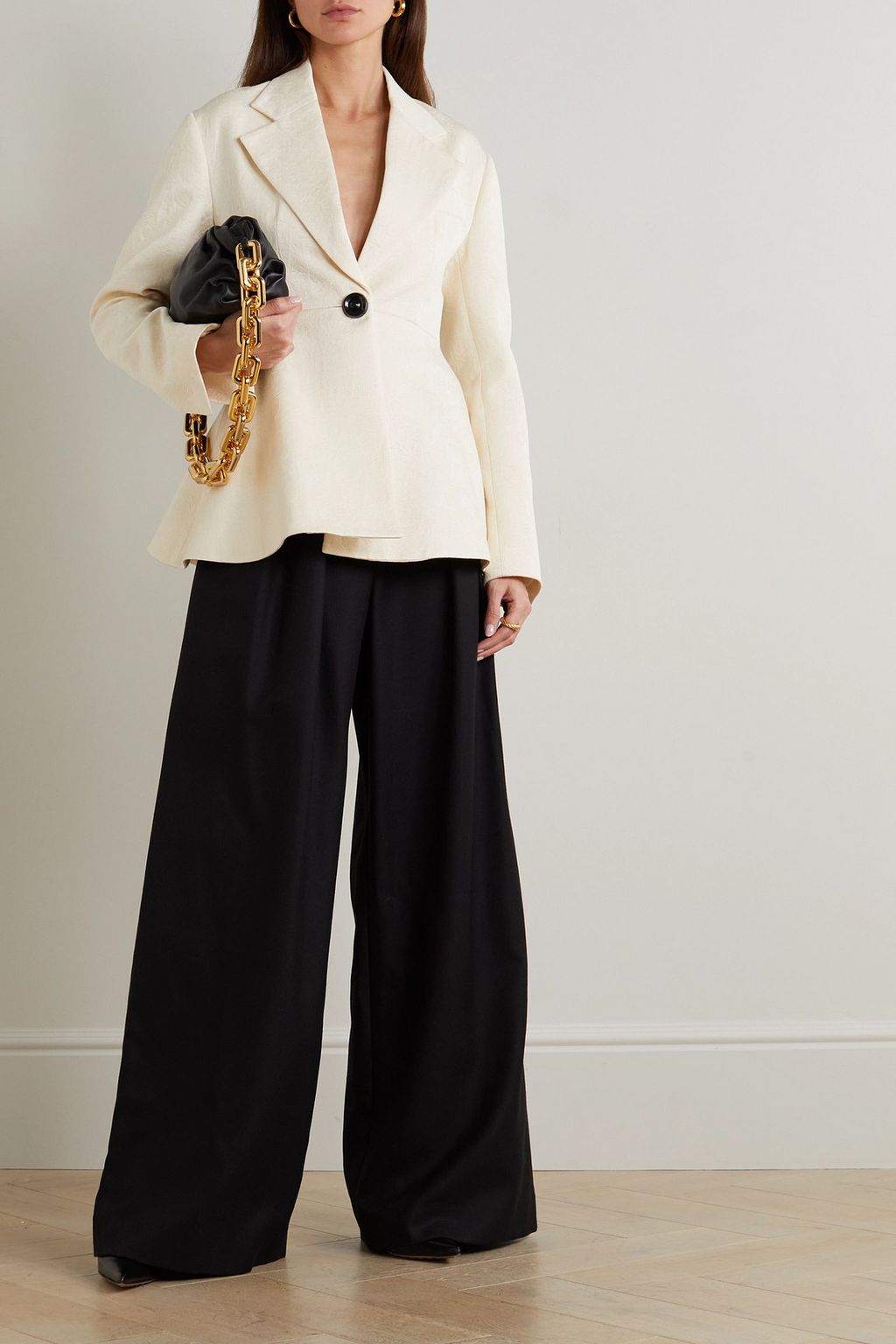 PROENZA SCHOULER Cotton and wool-blend jacquard peplum blazer