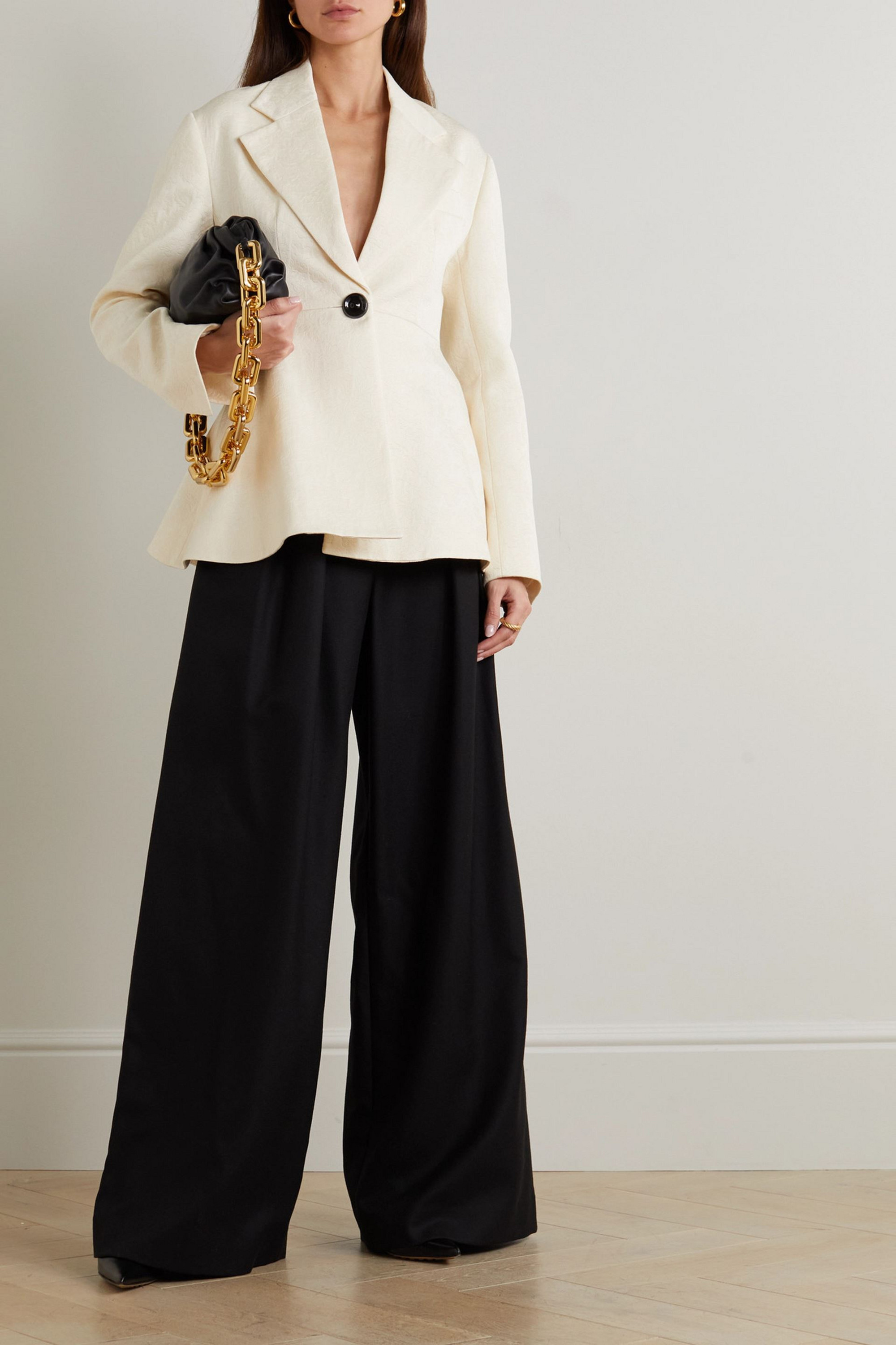 Proenza Schouler Cotton and wool-blend jacquard peplum blazer
