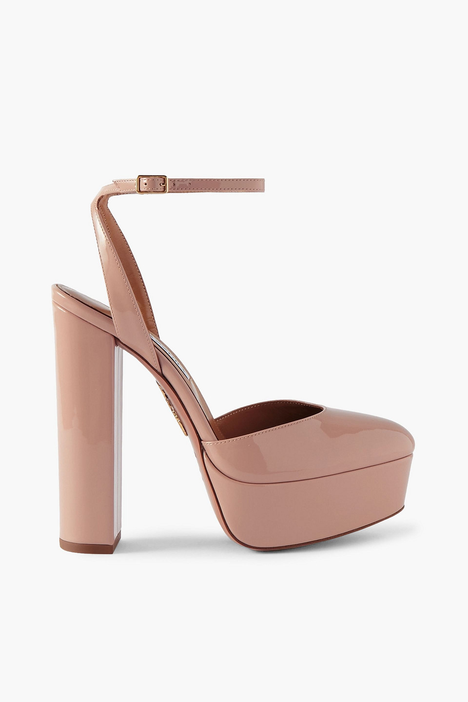 Aquazzura So High Plateau 140 Patent-leather Platform Pumps In Blush