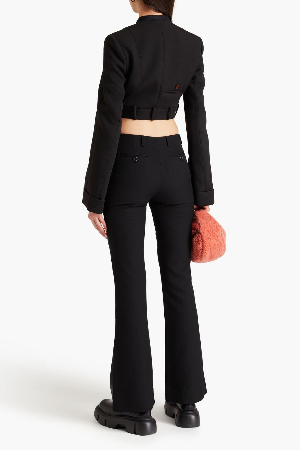 ACNE STUDIOS جاكيت قصير من التويل بصفين من الأزرار