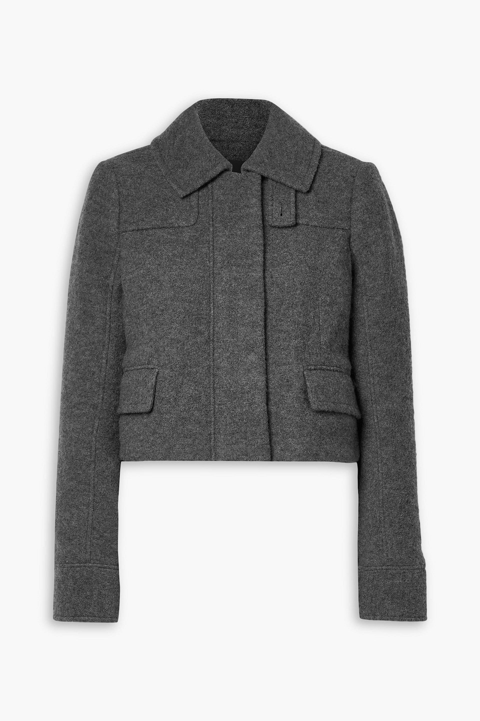 Proenza Schouler Cropped Wool-felt Jacket In Anthracite