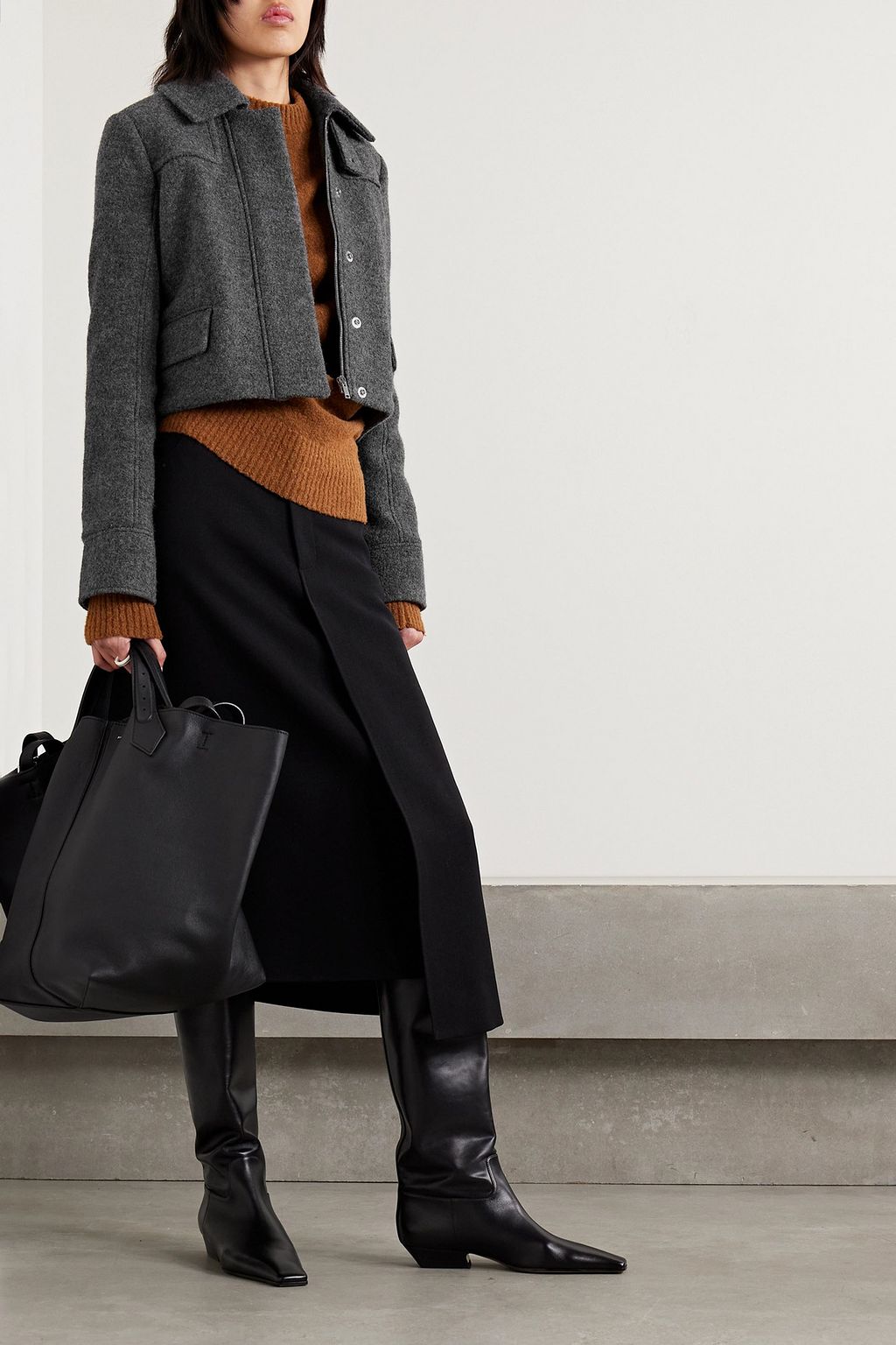 PROENZA SCHOULER Cropped wool-felt jacket