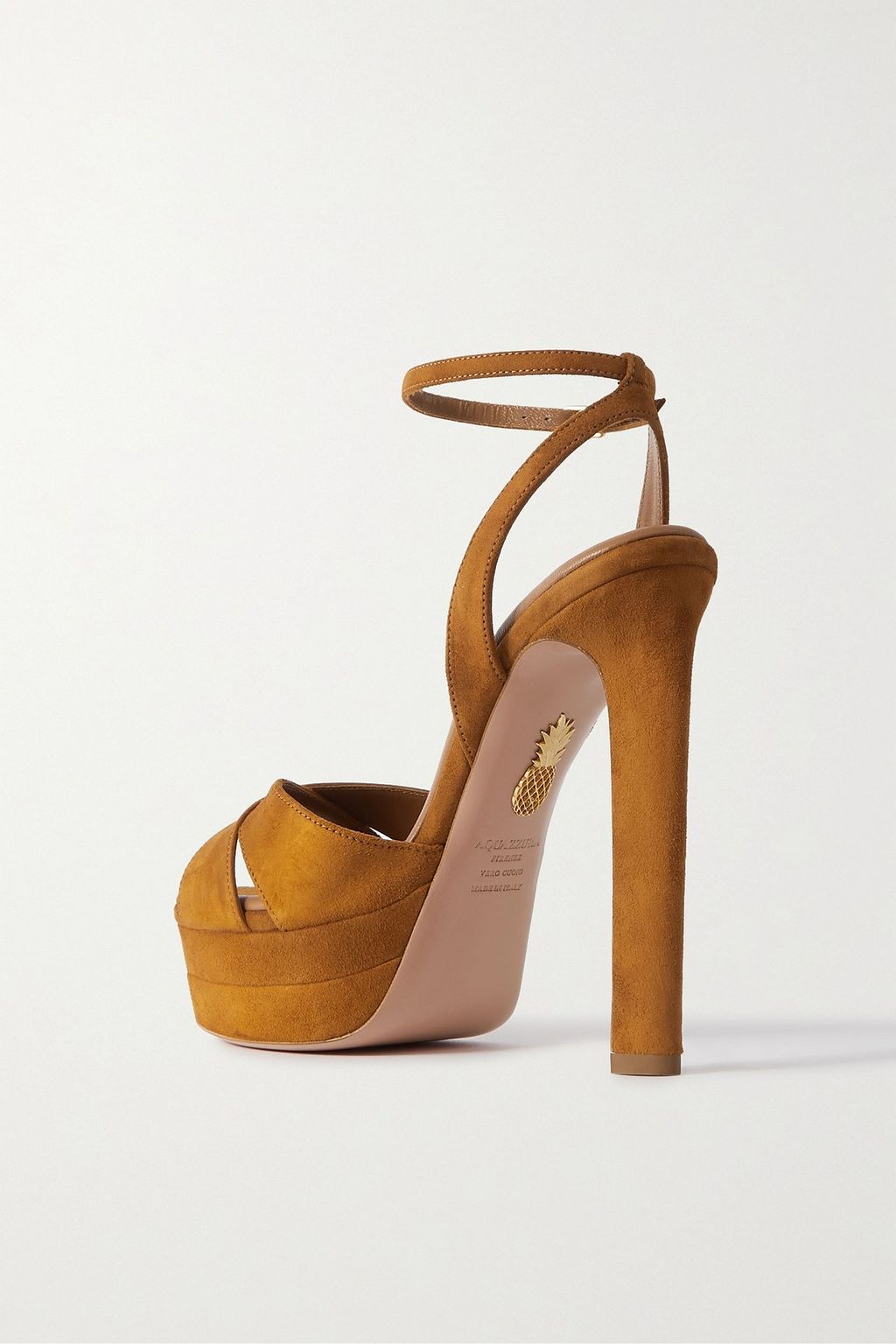 AQUAZZURA Divine Plateau 130 suede platform sandals