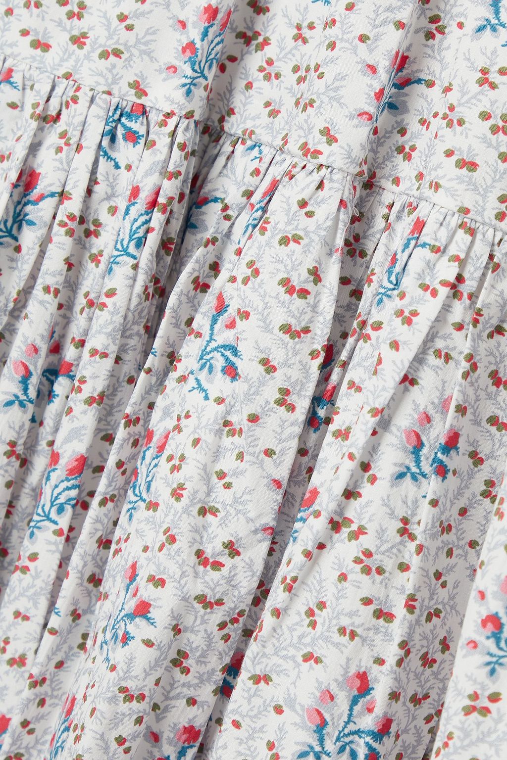 BATSHEVA X LAURA ASHLEY Laura Ashley + تنورة Amy القصيرة والمتدرّجة من قطن البوبلين بطبعة الزهور