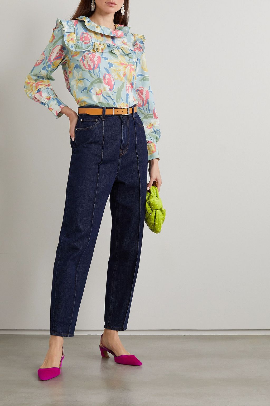 BATSHEVA X LAURA ASHLEY + Laura Ashley Rhodri ruffled floral-print cotton-poplin blouse