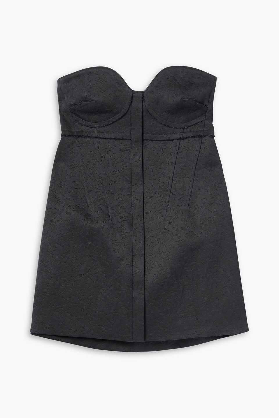 Proenza Schouler Strapless Cotton And Wool-blend Twill Tunic In Midnight Blue