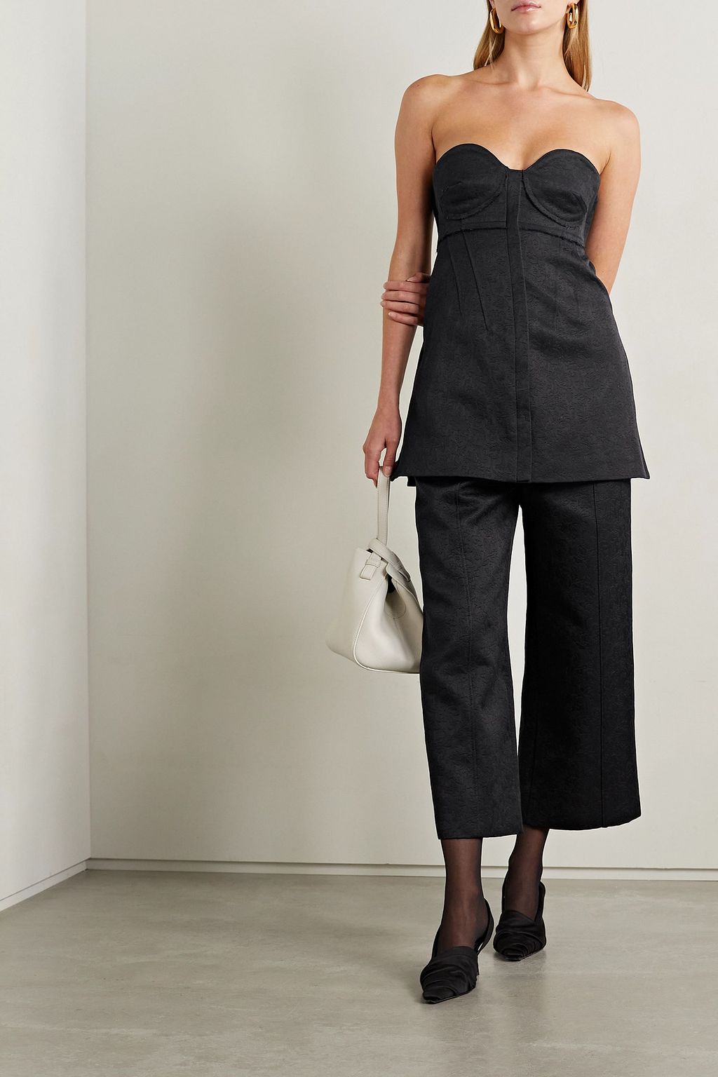 PROENZA SCHOULER تونيك بدون حمالات من التويل بمزيجٍ من القطن والصوف