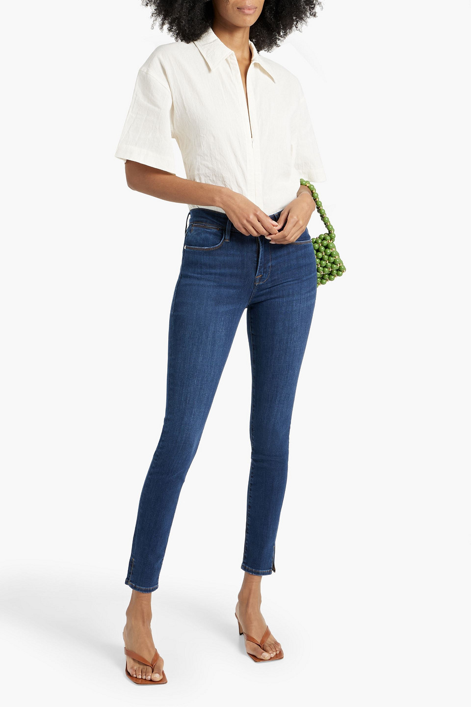 FRAME LE HIGH SKINNY HIGH-RISE SKINNY JEANS 