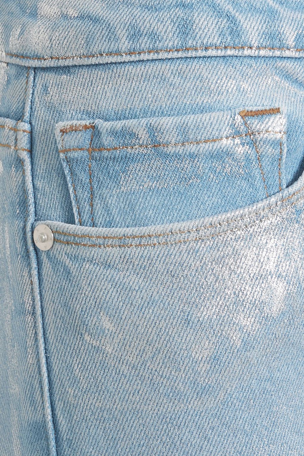FRAME Le Skinny de Jeanne metallic coated mid-rise skinny jeans