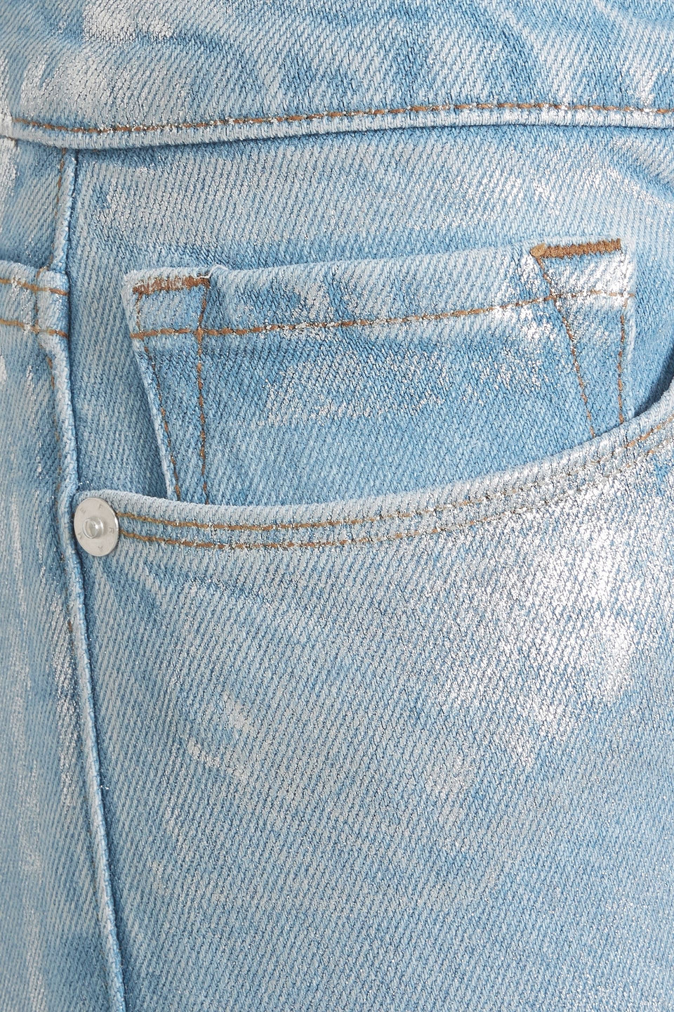 FRAME LE SKINNY DE JEANNE METALLIC COATED MID-RISE SKINNY JEANS