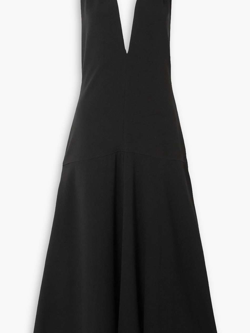 twist-back stretch-crepe maxi dress