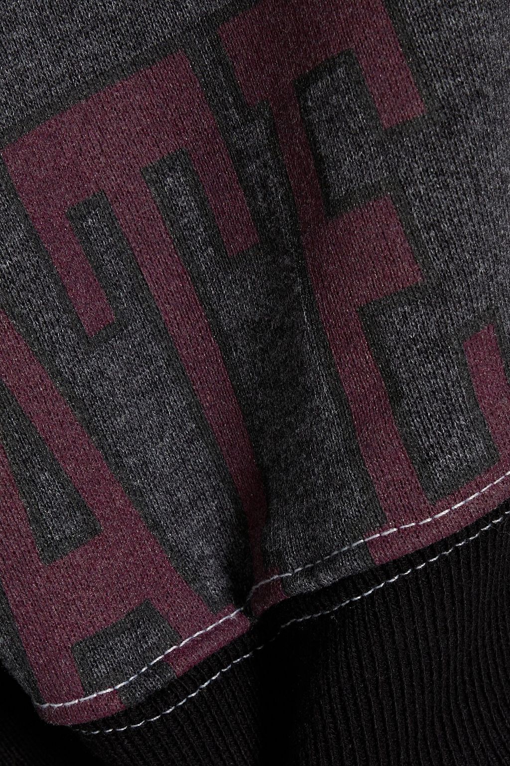 RE/DONE Cropped printed cotton-blend fleece half-zip sweatshirt
