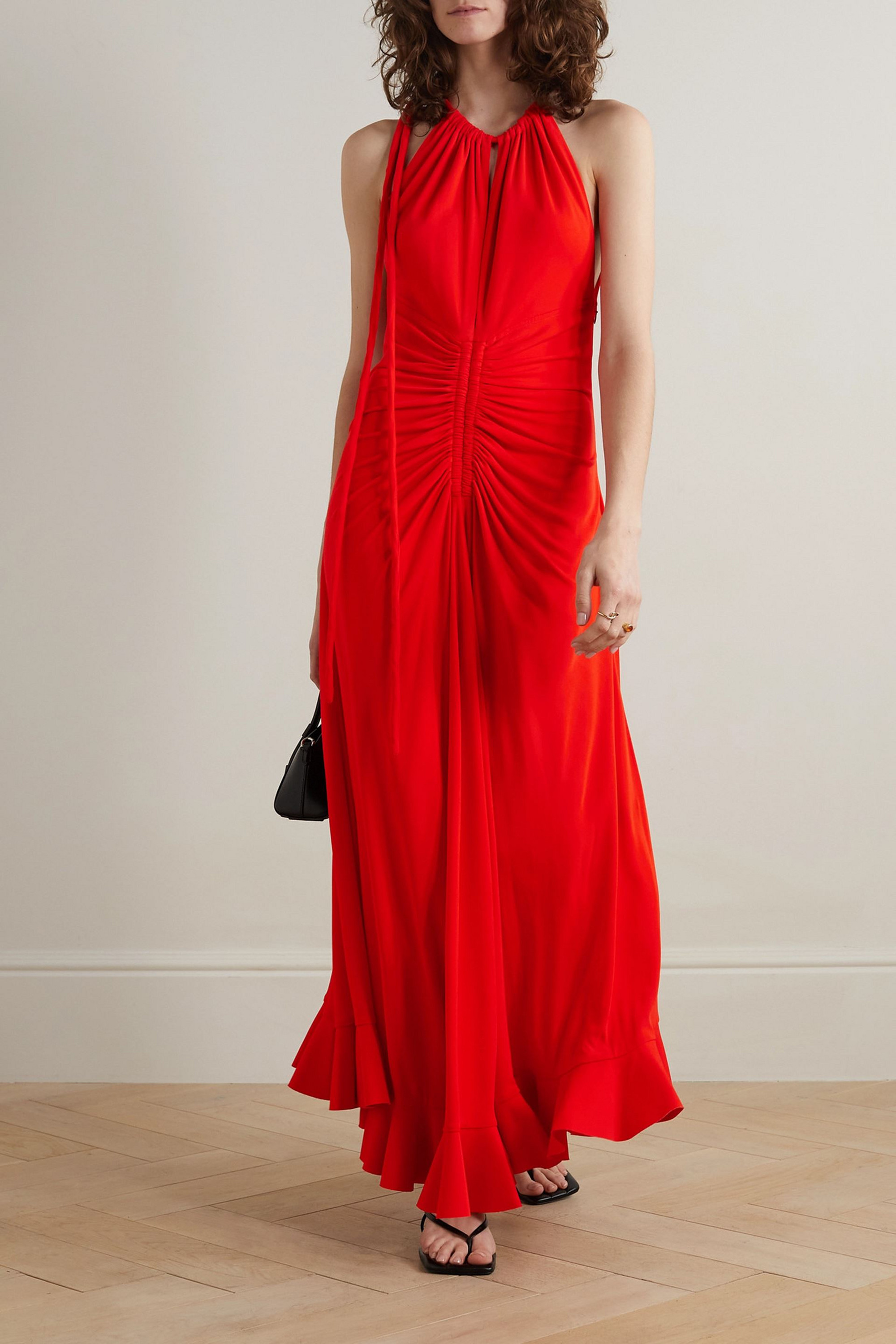 Proenza Schouler Ruched jersey-crepe halterneck maxi dress