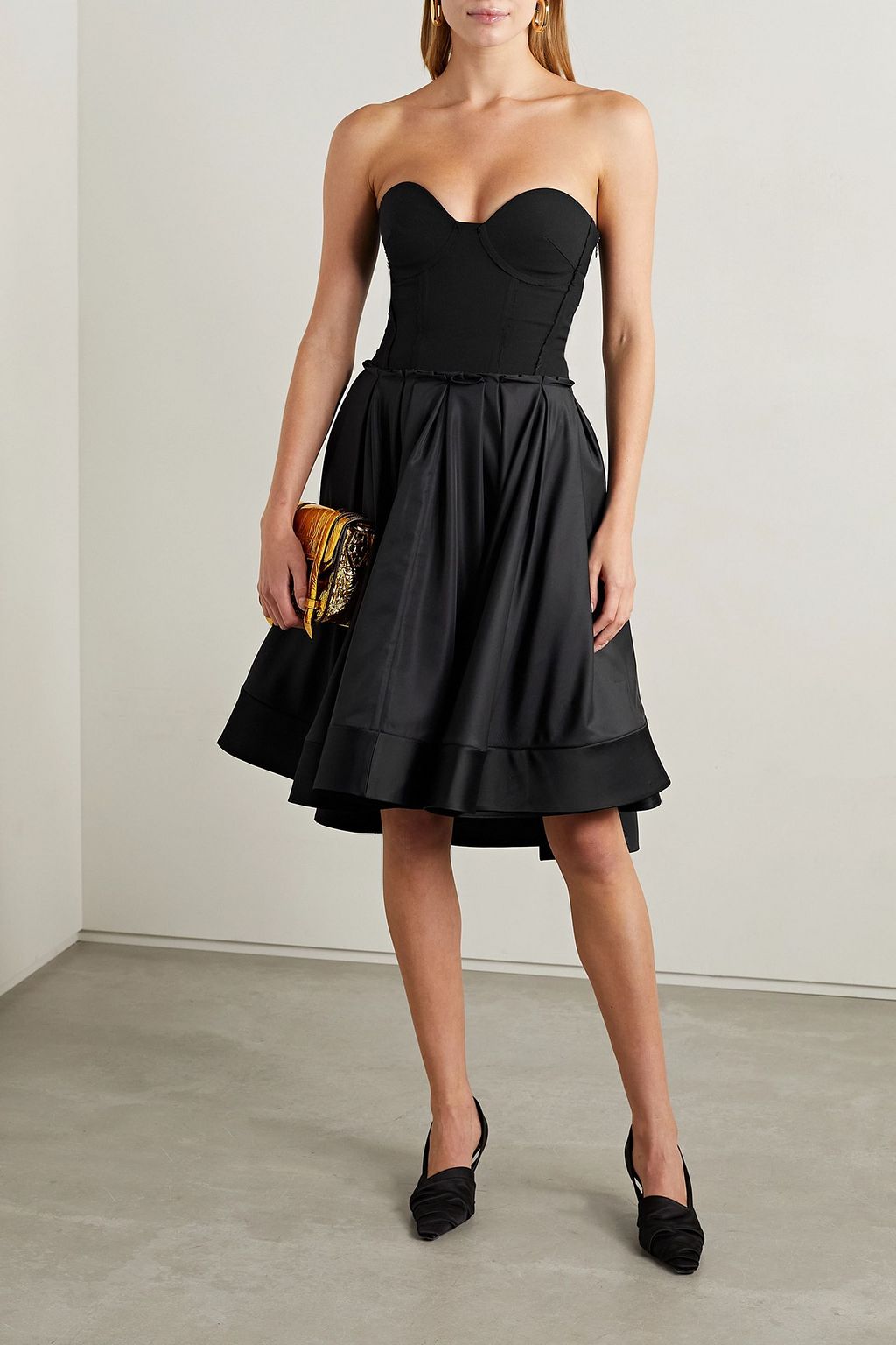 PROENZA SCHOULER Strapless wool-blend jersey and taffeta dress