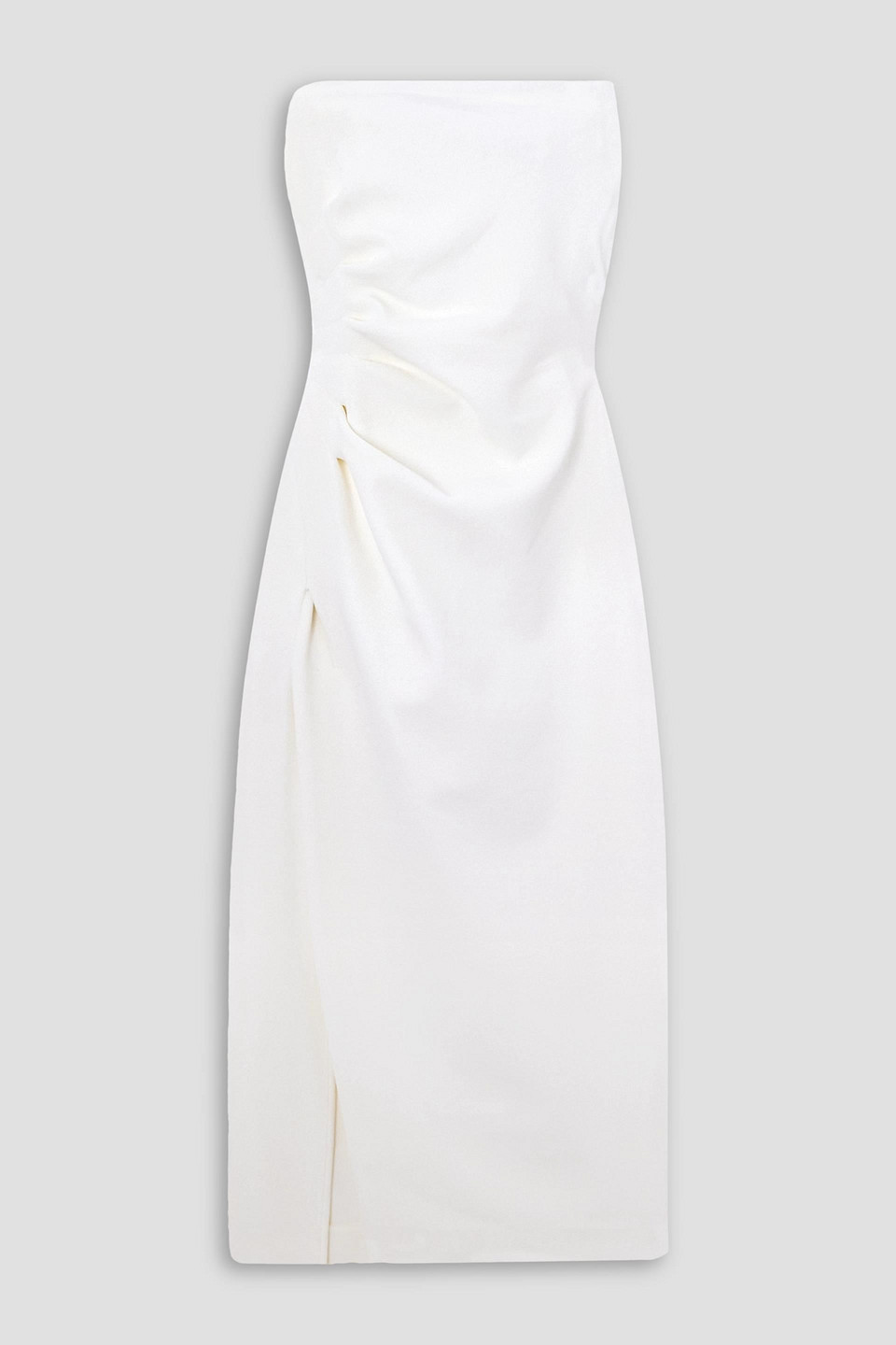 Shop Proenza Schouler Strapless Gathered Jersey Midi Dress In White