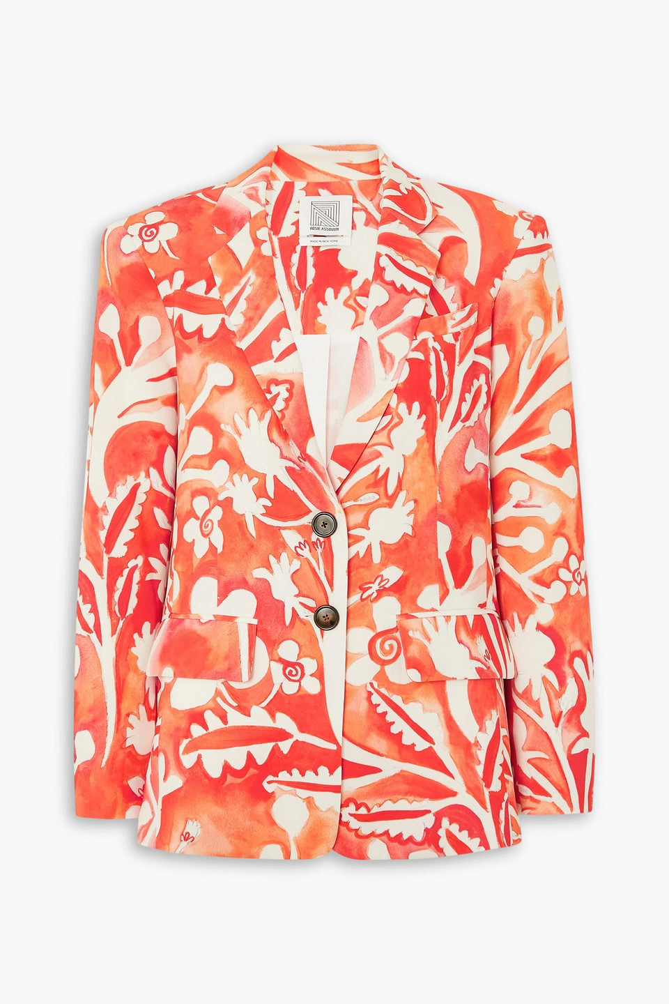 ROSIE ASSOULIN CLASSIC PRINTED CADY BLAZER 