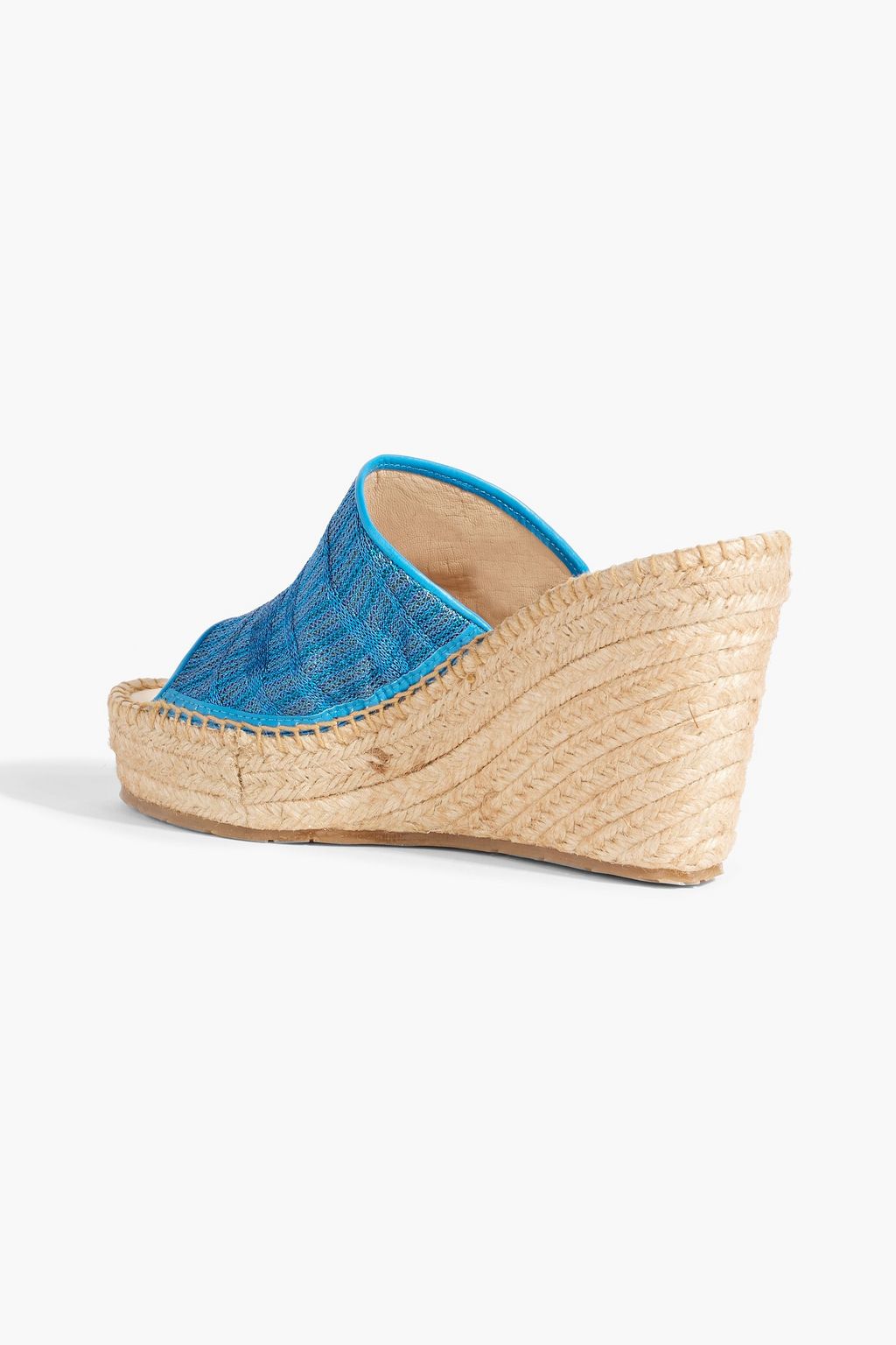 MISSONI Metallic crochet-knit espadrille wedge mules